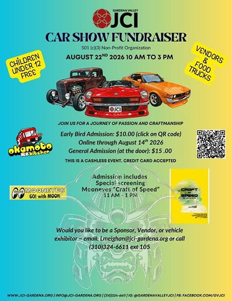 Gardena Valley JCI Car Show flyer August 2026
